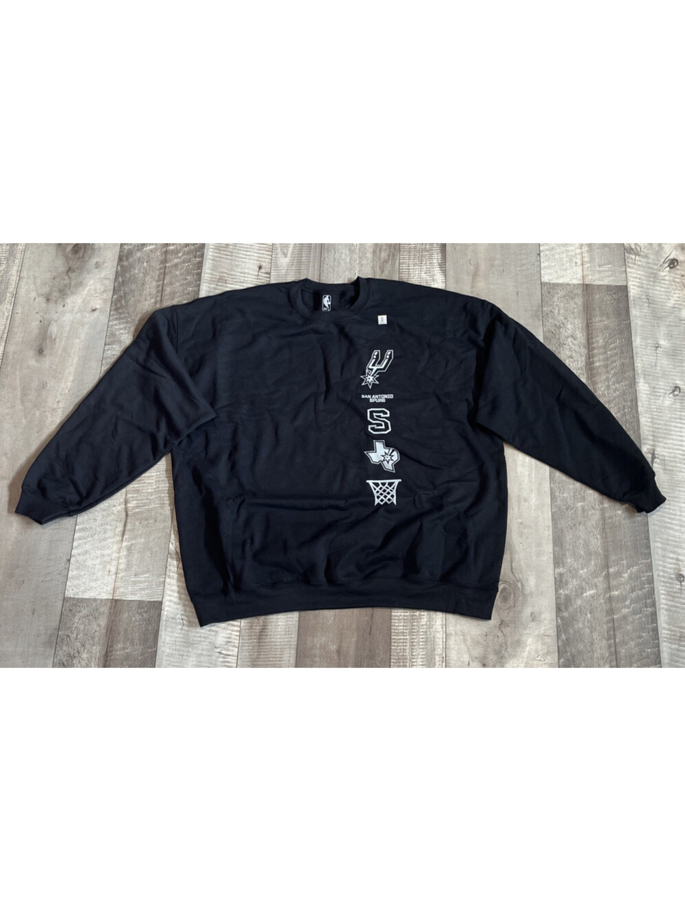 San Antonio Spurs crewneck sweatshirt NBA Size 3XL Black Texas Basketball B&T